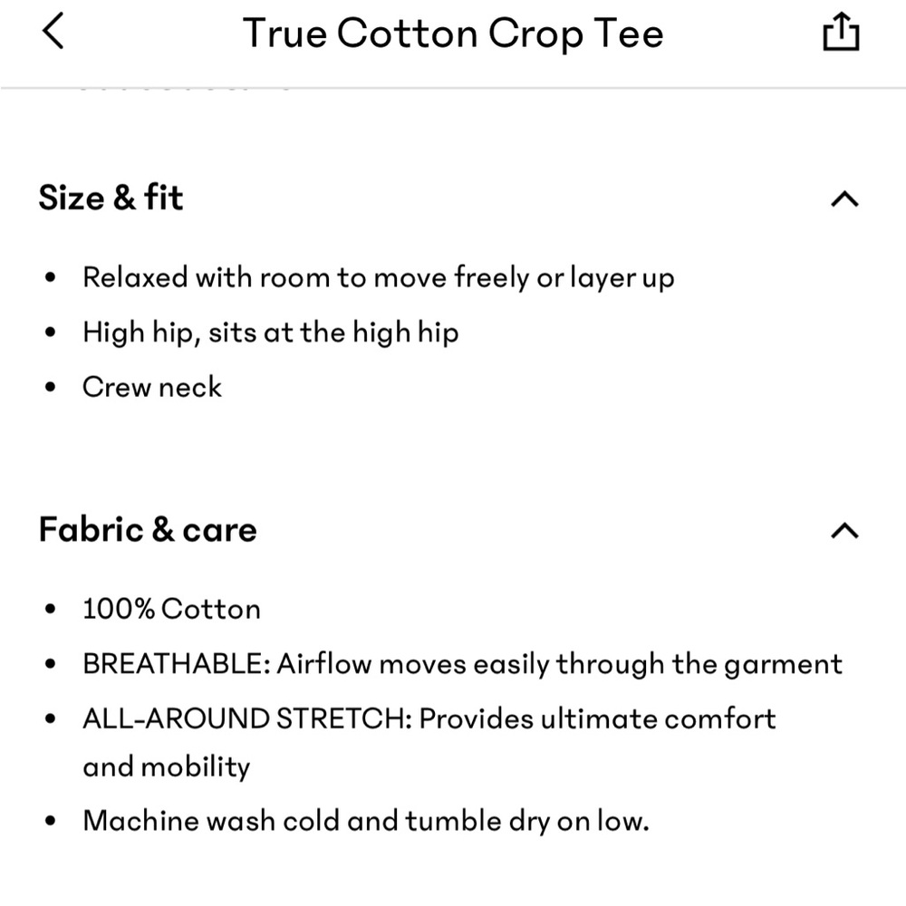 Athleta True Cotton Crop Tee. NWT. Pink. Size Large - Picture 5 of 5
